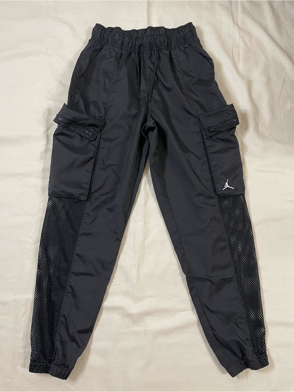 Jordan Black Cargo Track Pants with Mesh Panels